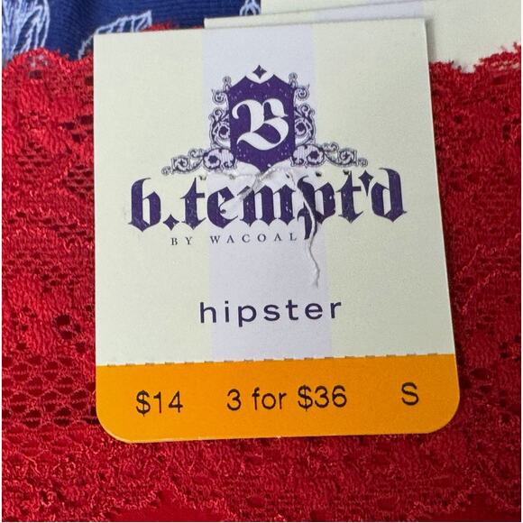 B.Tempt'd by Wacoal Panties Small Red Cheeky High Waist Thong Lace Lot of 5 - Picture 6 of 6